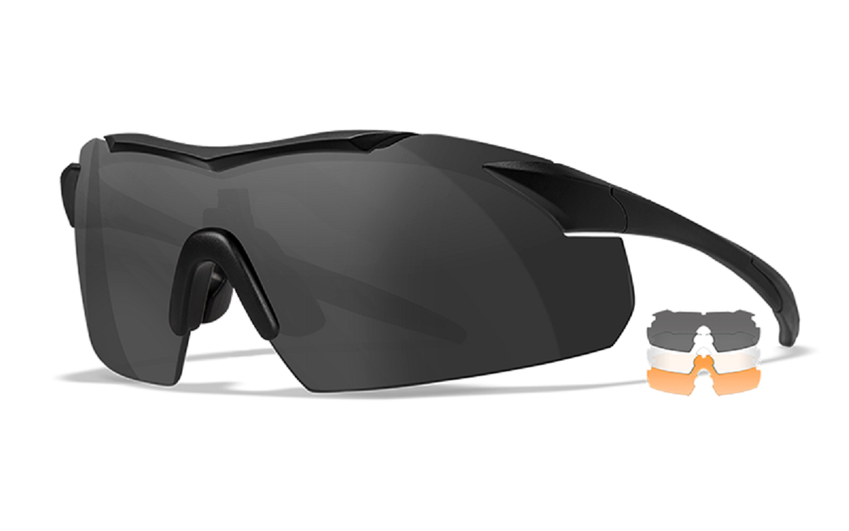 LASKMISPRILLID WILEYX VAPOR COMM 2.5 GREY/CLEAR/RUST MATTE BLACK FRAME