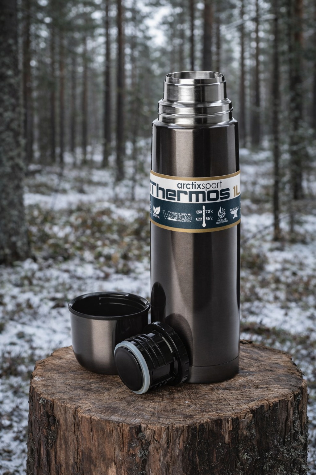 ARCTIXSPORT VACUUM BOTTLE 1,0 L PEARL BLACK